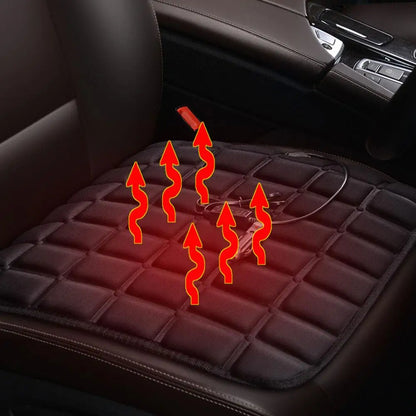 Car Square Checkered Heated Seat Cushion Universal USB Electric Heating Pads Adjustable Temperature Winter Car Interior Parts