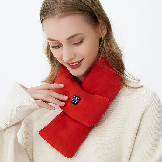 Electric Neck Heating Scarf winter warm Heated Scarfs soft Three-gear Temperature Control Neck Wrap Warmer no battery