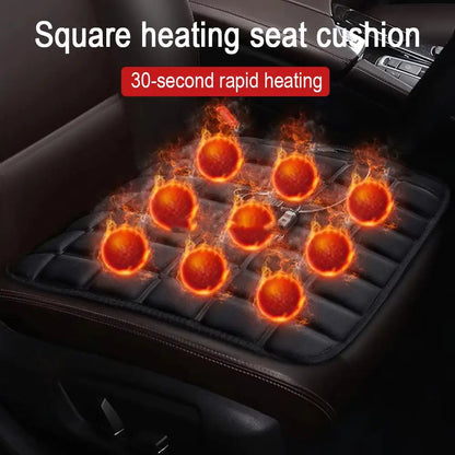 Car Square Checkered Heated Seat Cushion Universal USB Electric Heating Pads Adjustable Temperature Winter Car Interior Parts