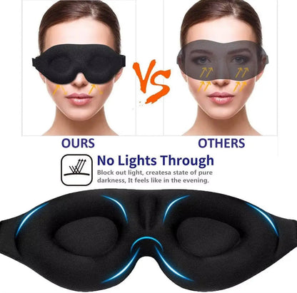Sleep Mask, 3D Contour Cup Without Eye Pressure, Blackout Sleep Mask, With Adjustable Night Mask for Flight, Travel, Nap