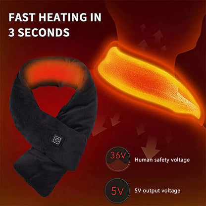 Electric Neck Heating Scarf winter warm Heated Scarfs soft Three-gear Temperature Control Neck Wrap Warmer no battery